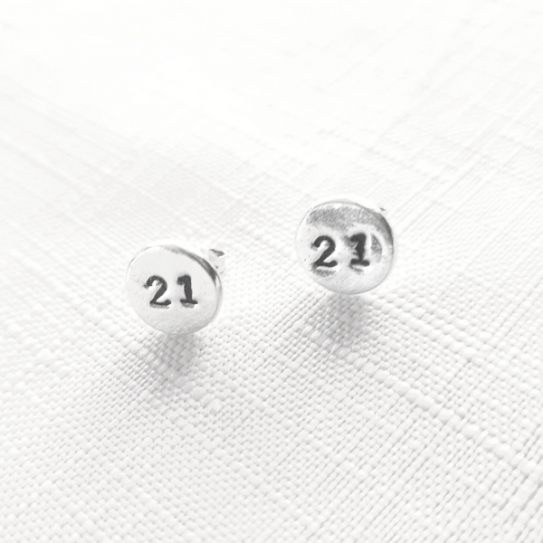 Silver Number studs - Image 2
